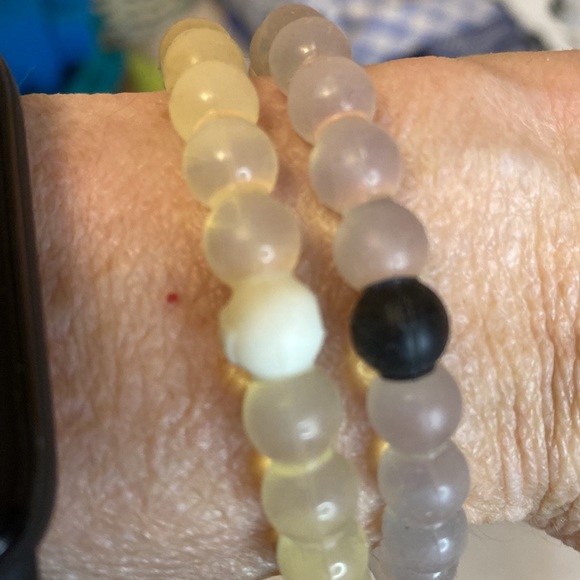Two Lokai Bracelets Brand New Never Worn Small Wrists White and Black Bead - Picture 3 of 5